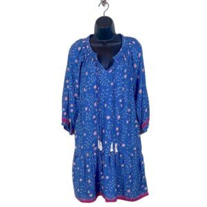 Natalie Martin Stevie Dress In Pinwheel Denim In Blue size medium